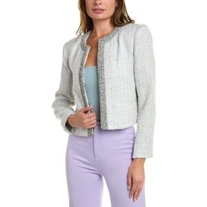 NEW Alice + Olivia KIDMAN Embellished‎ Tweed Jacket Trim Party Occasion XL JULEP